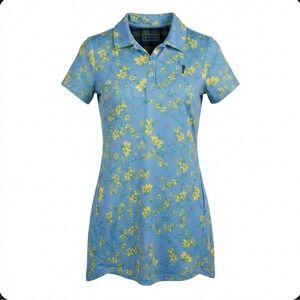 William Murray Golf Dress Womens S Blue Lily Floral Polo Performance Pockets